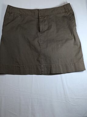 Merona Olive/Brown Casual Cotton Stretch Skirt Size 14